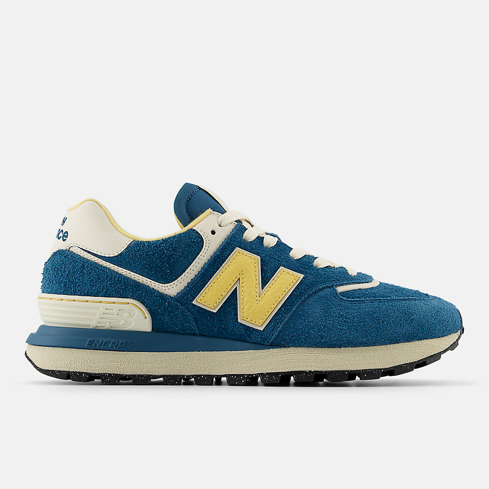 New Balance 574 LEGACY Shoes Navy with Yellow